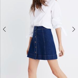 Madewell Metropolis snap button denim skirt, 00